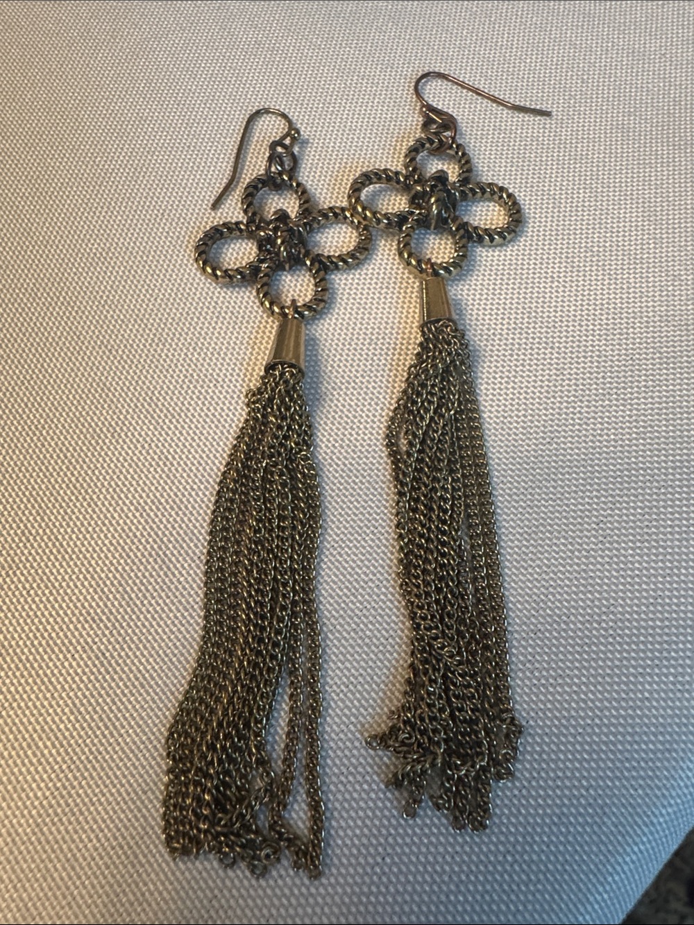 Silver-Tone Tassel Drop Earrings - Elegant Women’s Jewelry